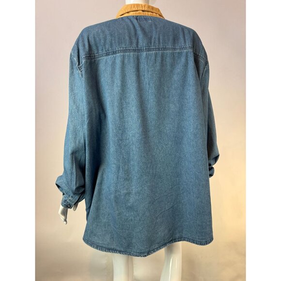 Vintage Bobbie Brooks Denim Button-Up Shirt With Embroidered Watches Plus Sz 24W - Picture 8 of 16